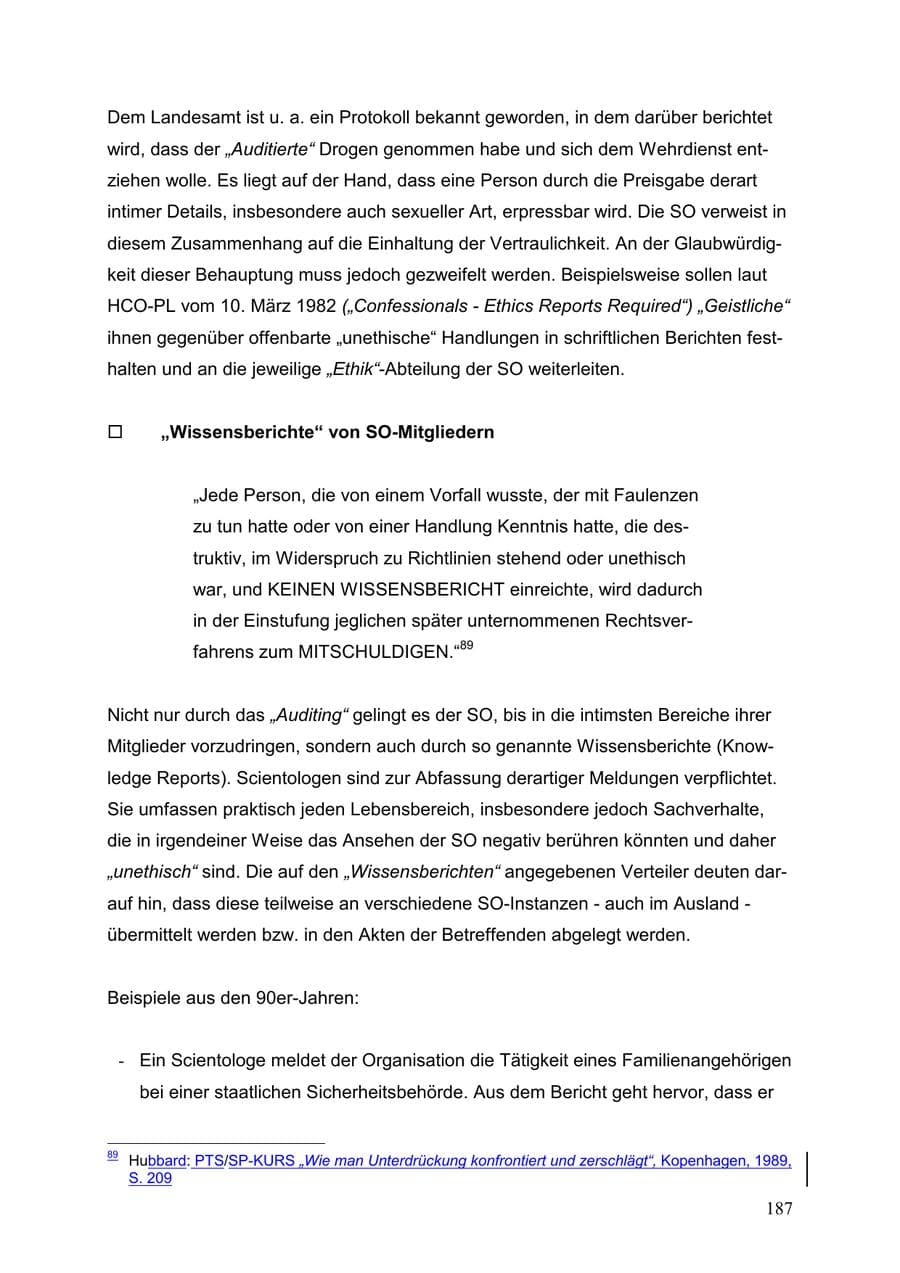Seite 187 des Verfassungsschutzbericht 1999 Baden-Württemberg