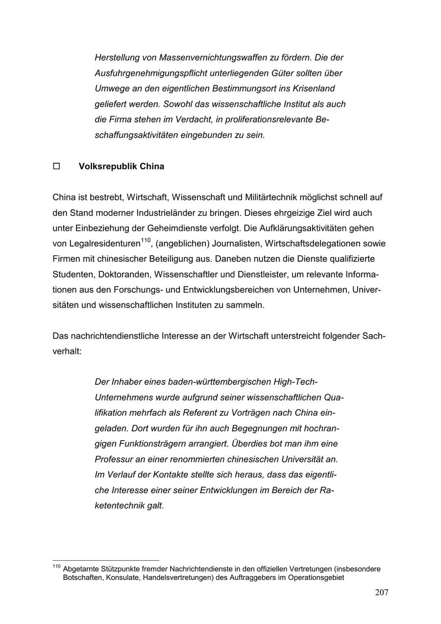 Seite 207 des Verfassungsschutzbericht 1999 Baden-Württemberg