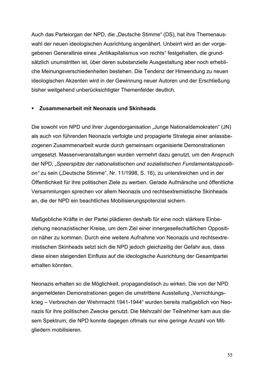 Seite 55 des Verfassungsschutzbericht 1999 Baden-Württemberg