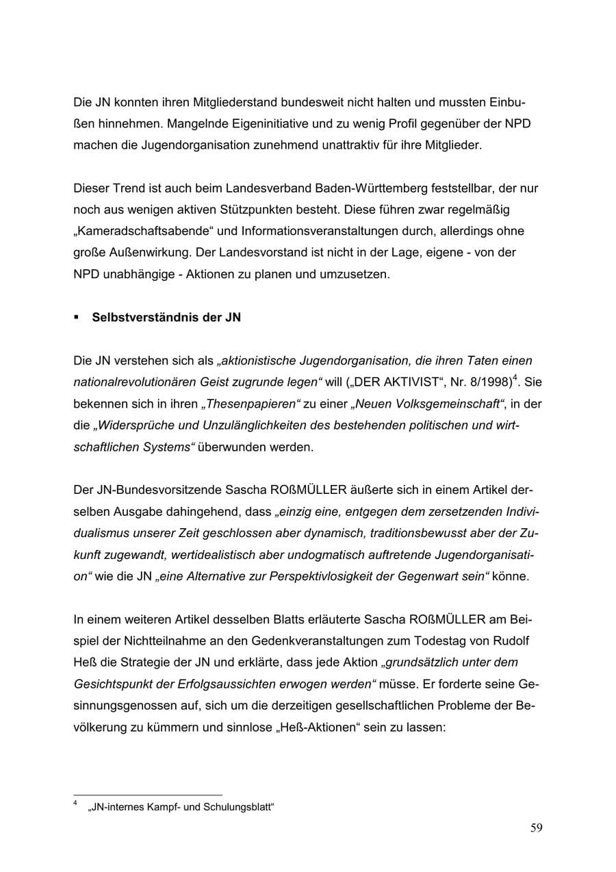 Seite 59 des Verfassungsschutzbericht 1999 Baden-Württemberg