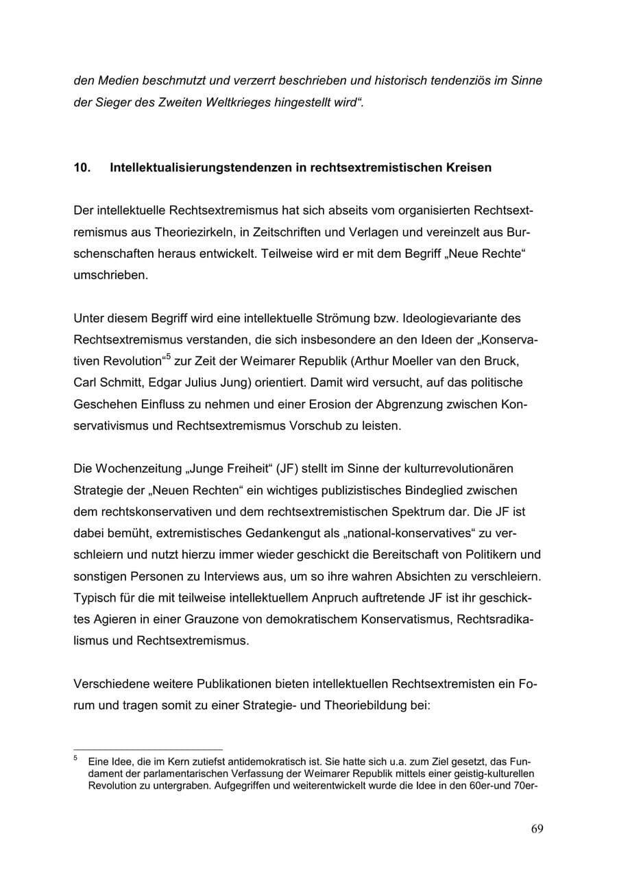 Seite 69 des Verfassungsschutzbericht 1999 Baden-Württemberg