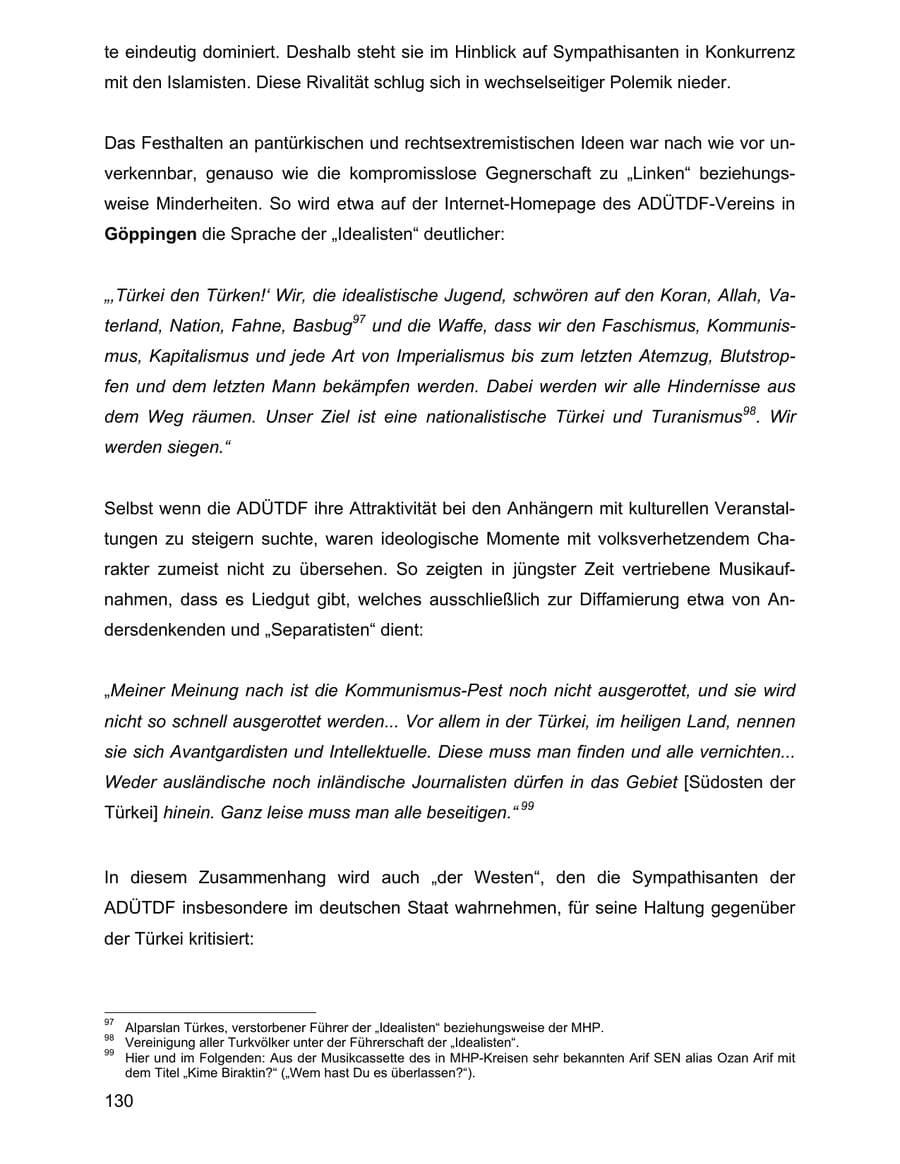 Seite 130 des Verfassungsschutzbericht 2001 Baden-Württemberg