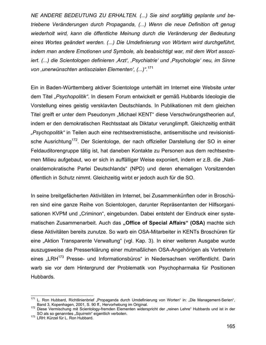 Seite 165 des Verfassungsschutzbericht 2001 Baden-Württemberg