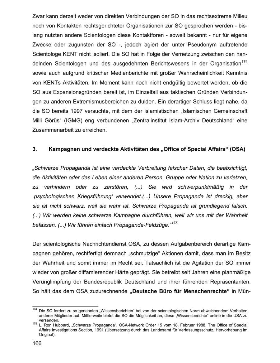 Seite 166 des Verfassungsschutzbericht 2001 Baden-Württemberg