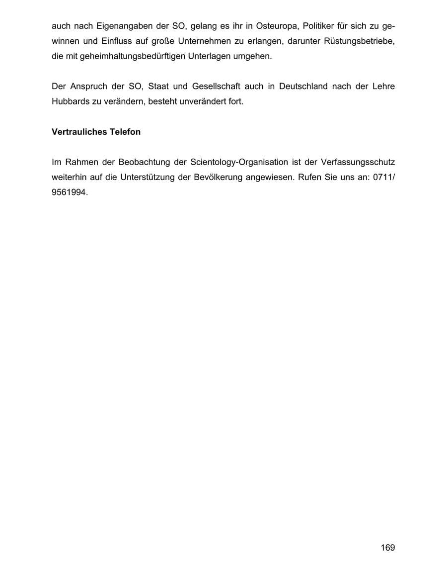 Seite 169 des Verfassungsschutzbericht 2001 Baden-Württemberg