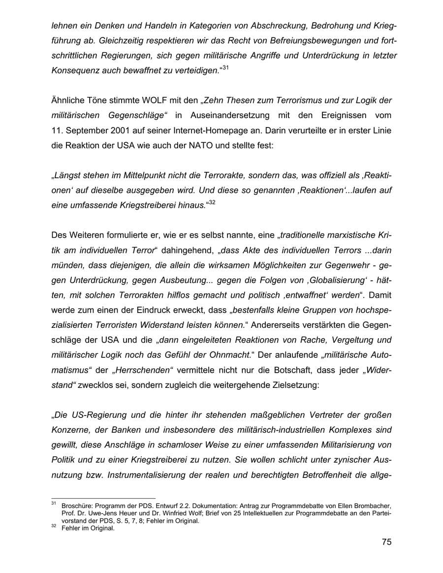 Seite 75 des Verfassungsschutzbericht 2001 Baden-Württemberg