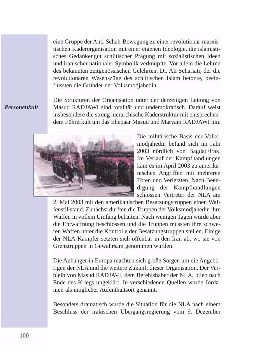 Seite 101 des Verfassungsschutzbericht 2003 Baden-Württemberg