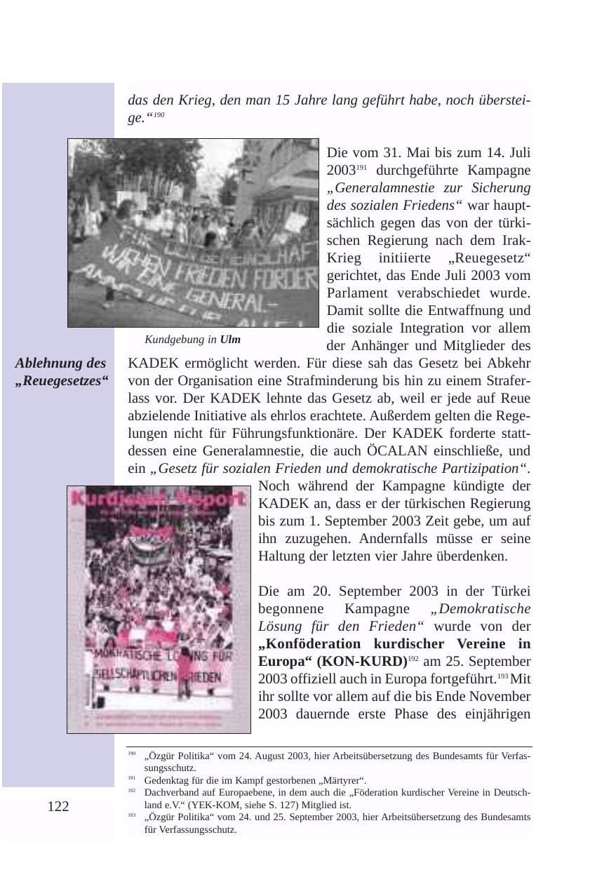 Seite 123 des Verfassungsschutzbericht 2003 Baden-Württemberg