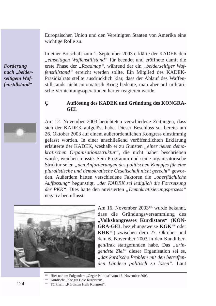 Seite 125 des Verfassungsschutzbericht 2003 Baden-Württemberg