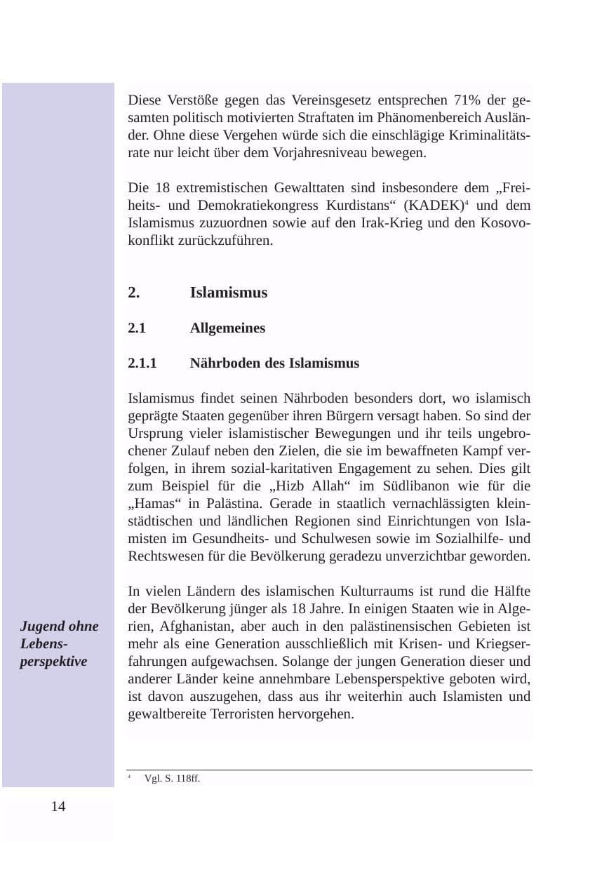 Seite 15 des Verfassungsschutzbericht 2003 Baden-Württemberg