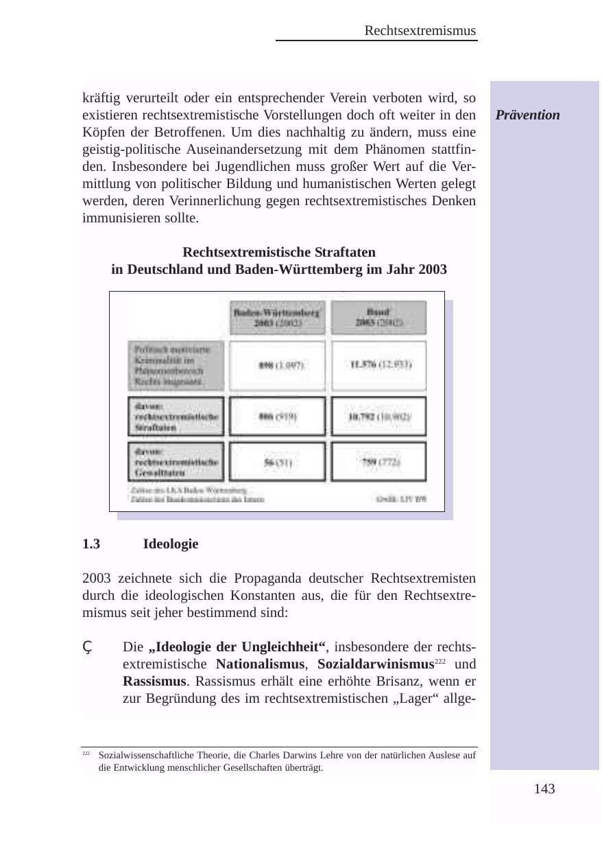 Seite 144 des Verfassungsschutzbericht 2003 Baden-Württemberg