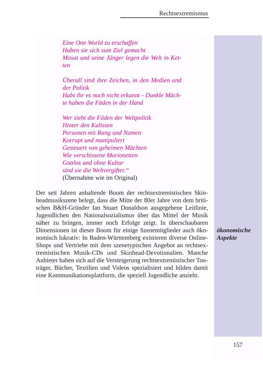 Seite 158 des Verfassungsschutzbericht 2003 Baden-Württemberg