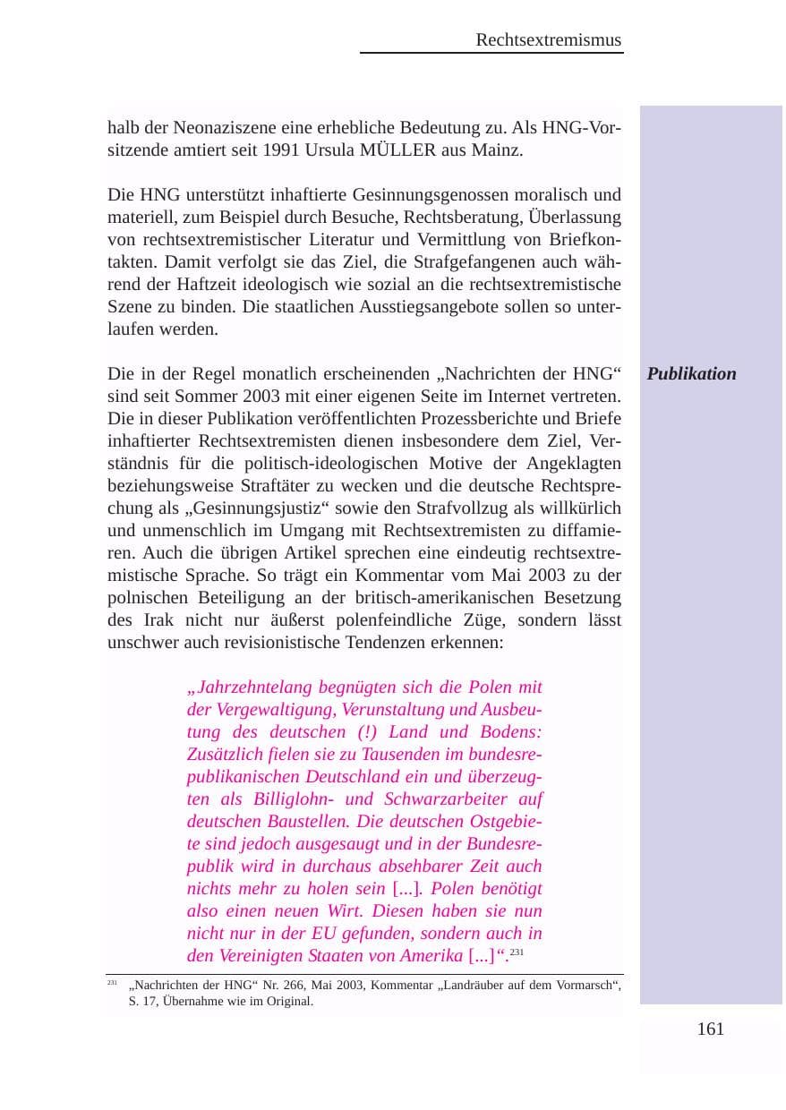Seite 162 des Verfassungsschutzbericht 2003 Baden-Württemberg