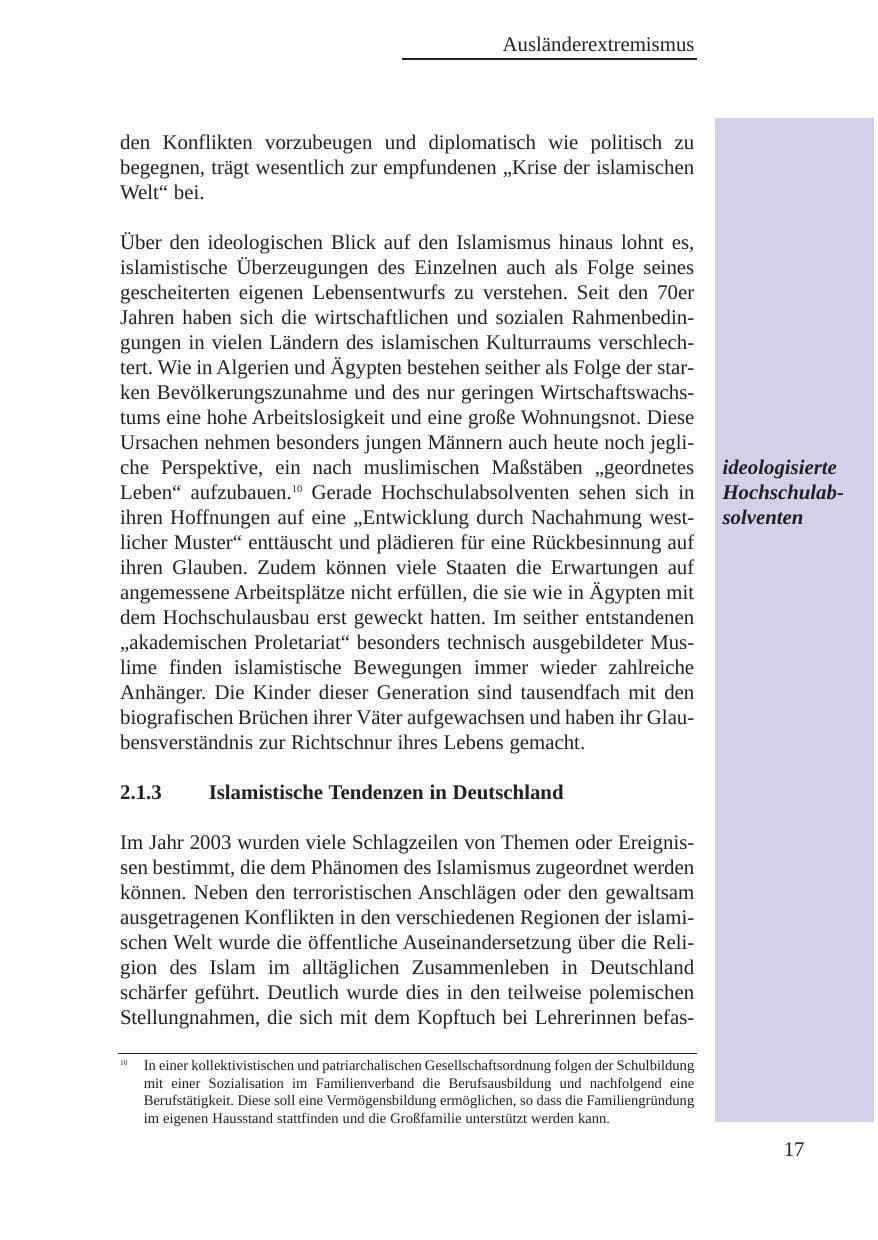 Seite 18 des Verfassungsschutzbericht 2003 Baden-Württemberg