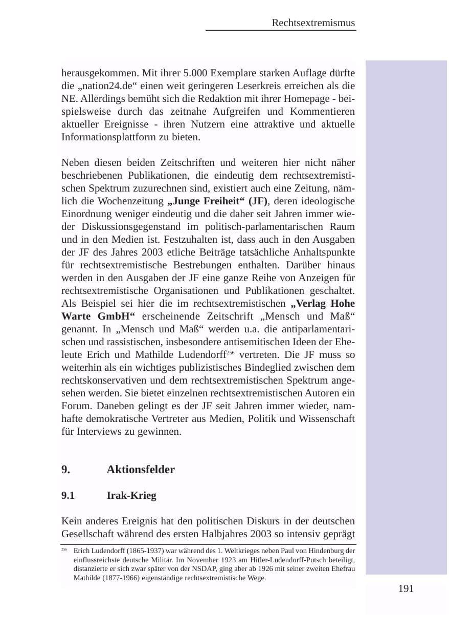 Seite 192 des Verfassungsschutzbericht 2003 Baden-Württemberg