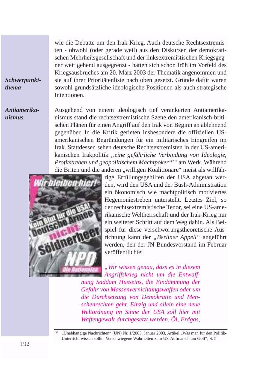 Seite 193 des Verfassungsschutzbericht 2003 Baden-Württemberg