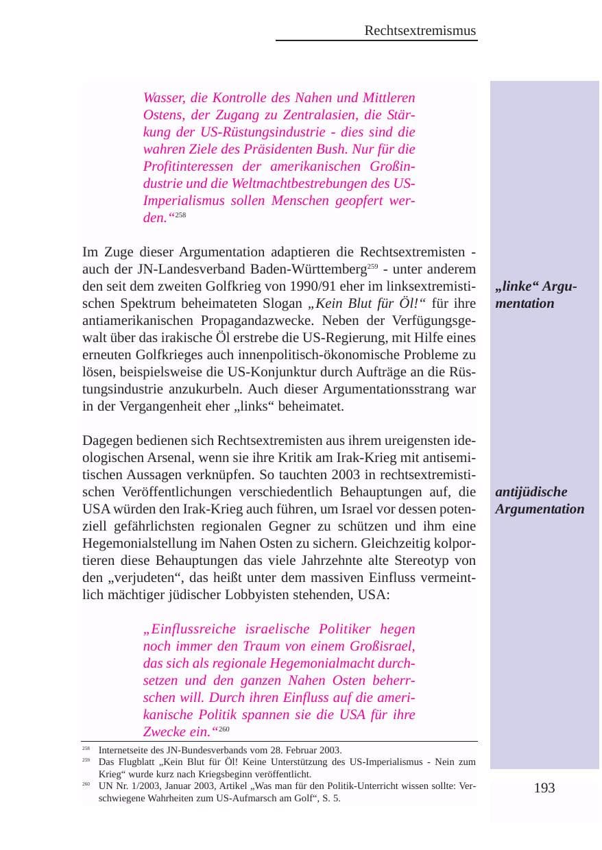 Seite 194 des Verfassungsschutzbericht 2003 Baden-Württemberg