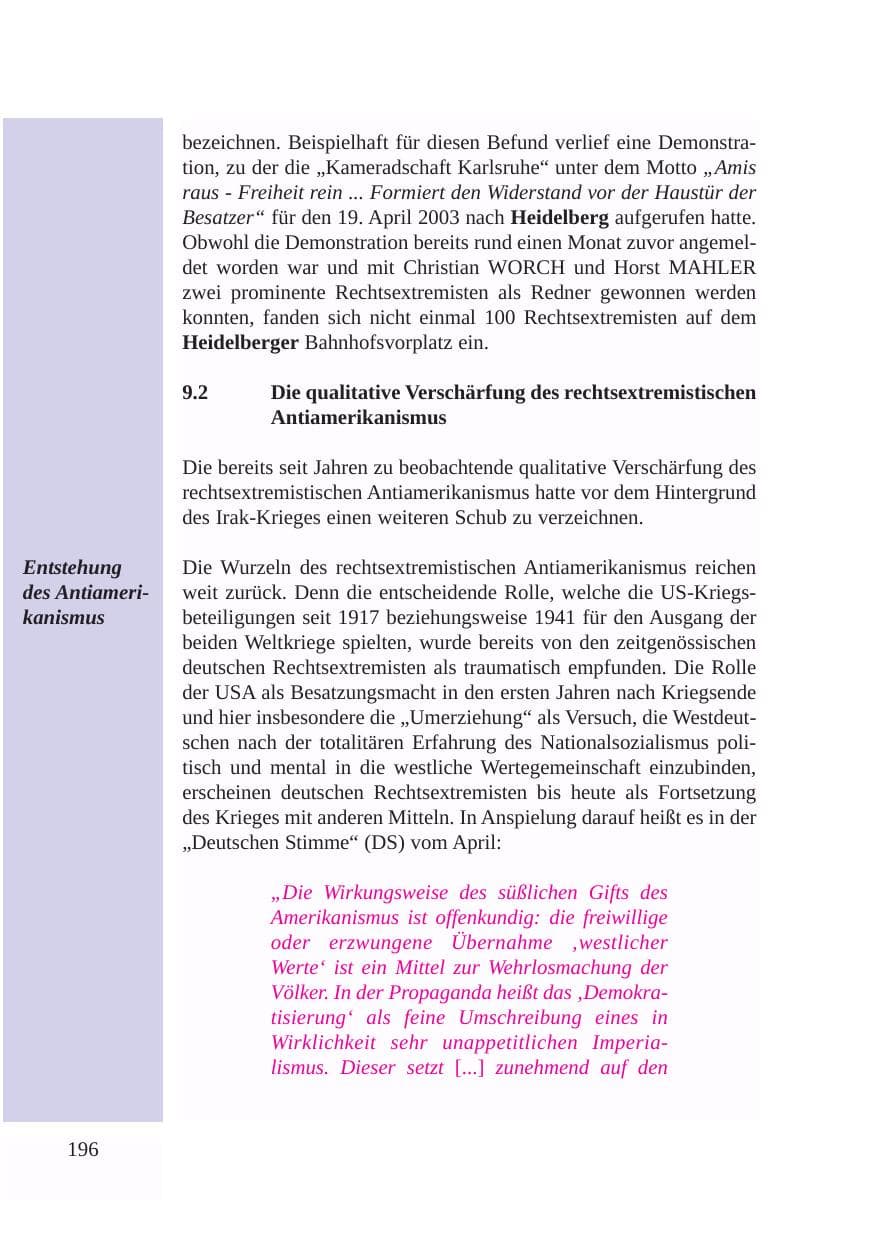 Seite 197 des Verfassungsschutzbericht 2003 Baden-Württemberg