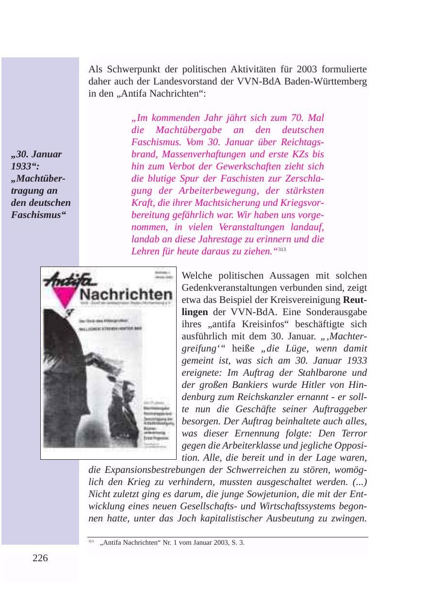 Seite 227 des Verfassungsschutzbericht 2003 Baden-Württemberg