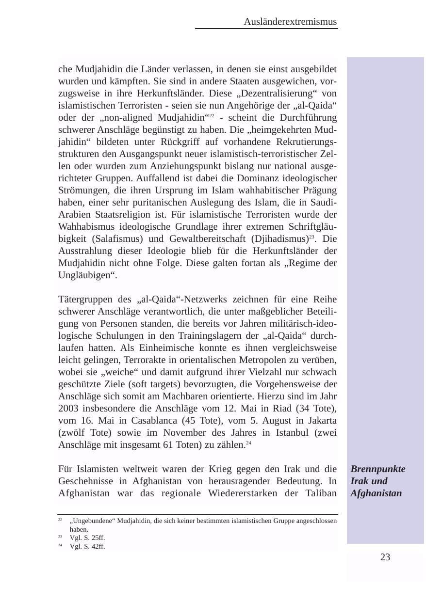 Seite 24 des Verfassungsschutzbericht 2003 Baden-Württemberg