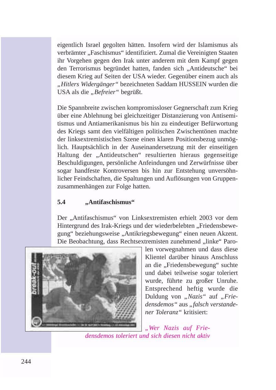 Seite 245 des Verfassungsschutzbericht 2003 Baden-Württemberg