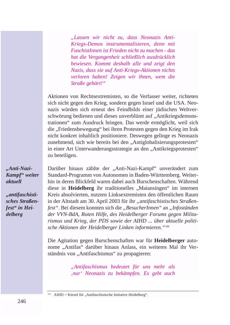 Seite 247 des Verfassungsschutzbericht 2003 Baden-Württemberg