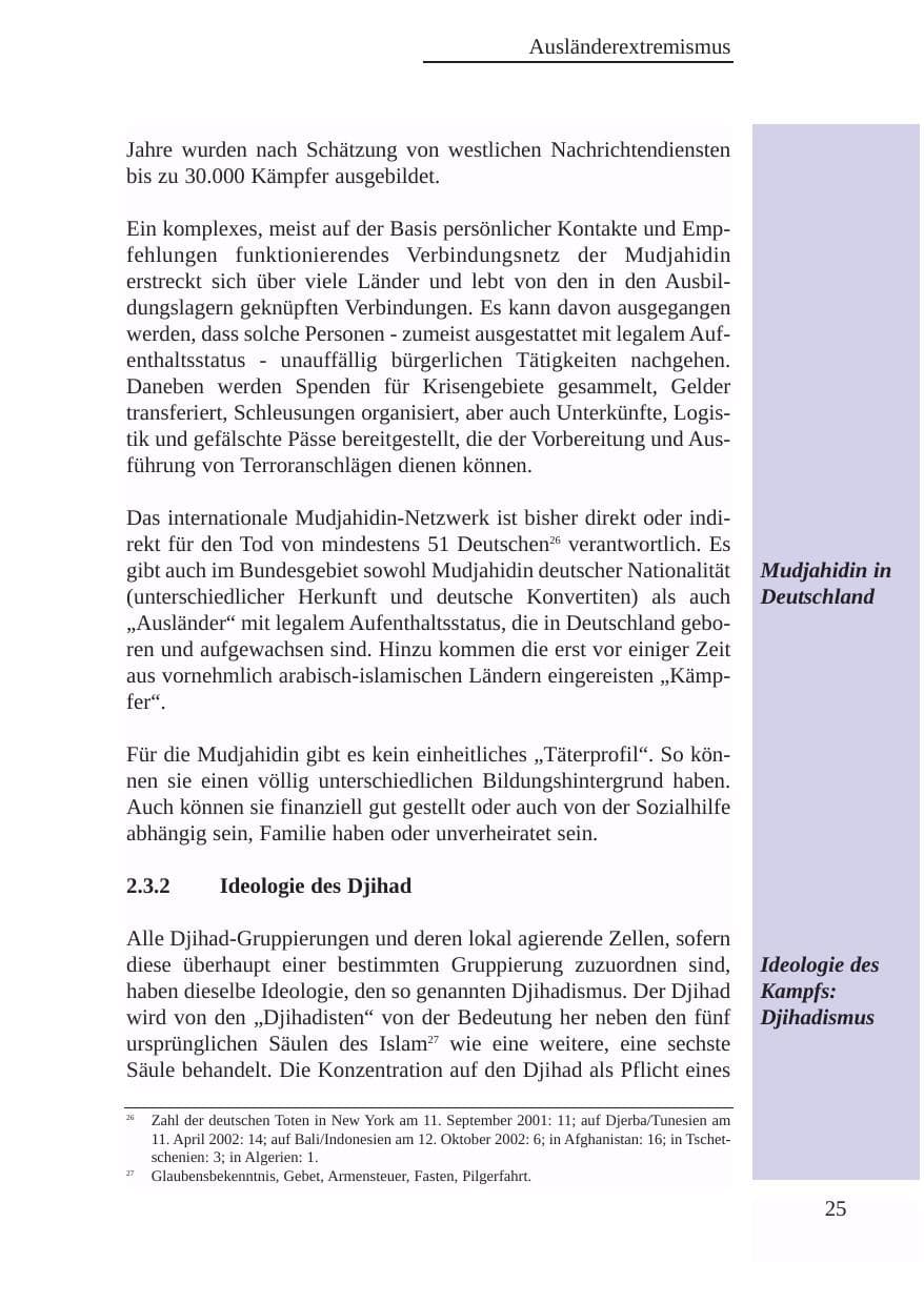Seite 26 des Verfassungsschutzbericht 2003 Baden-Württemberg