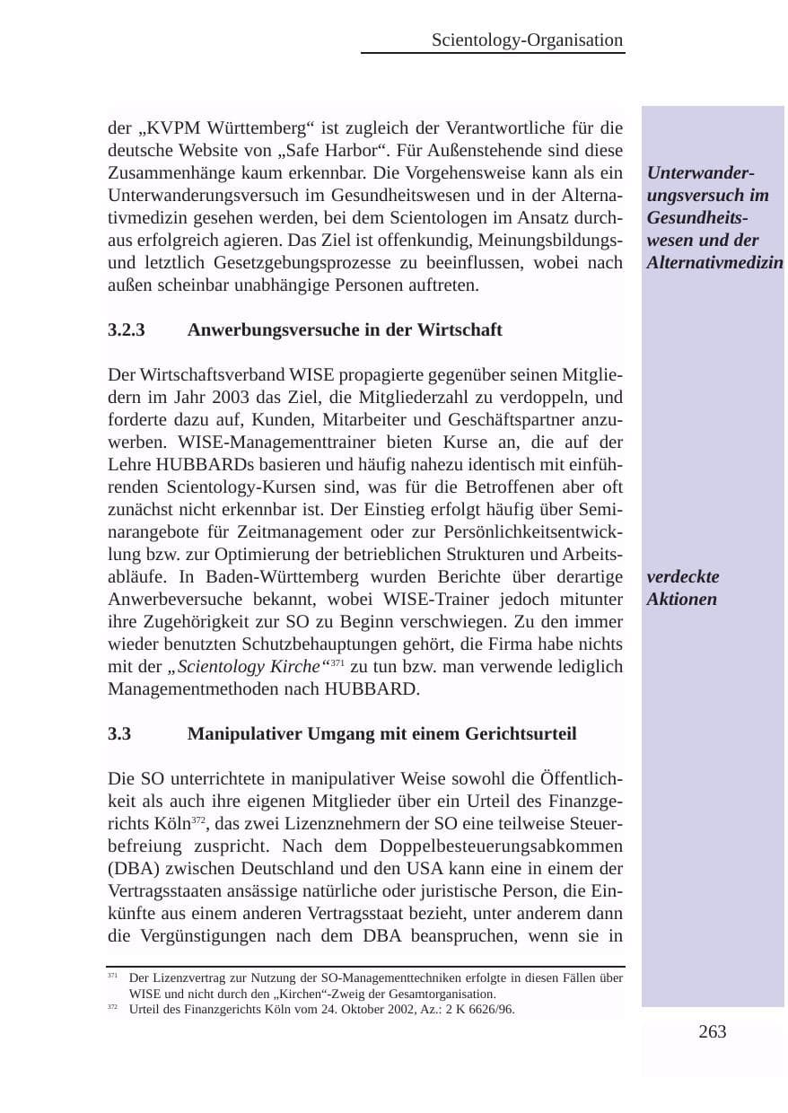 Seite 264 des Verfassungsschutzbericht 2003 Baden-Württemberg