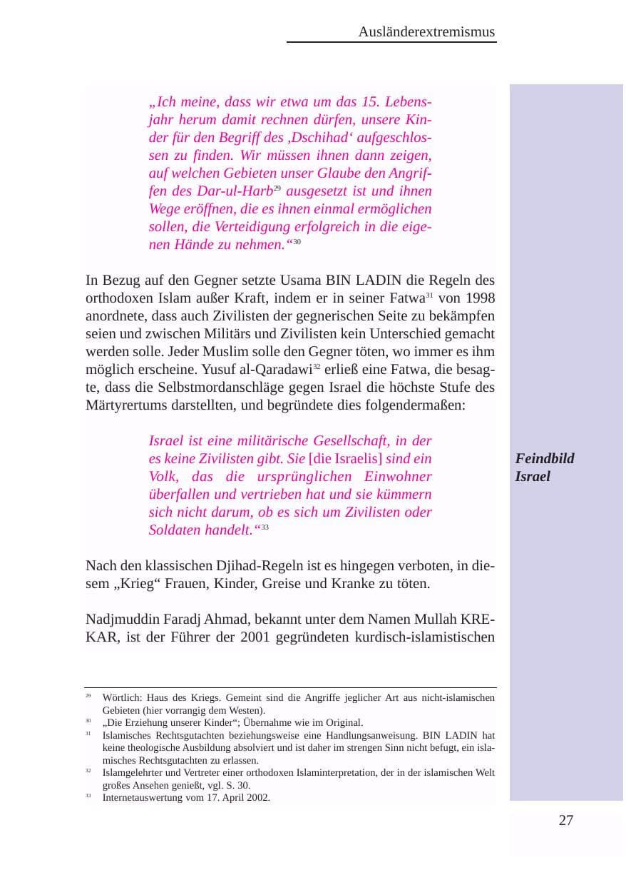 Seite 28 des Verfassungsschutzbericht 2003 Baden-Württemberg
