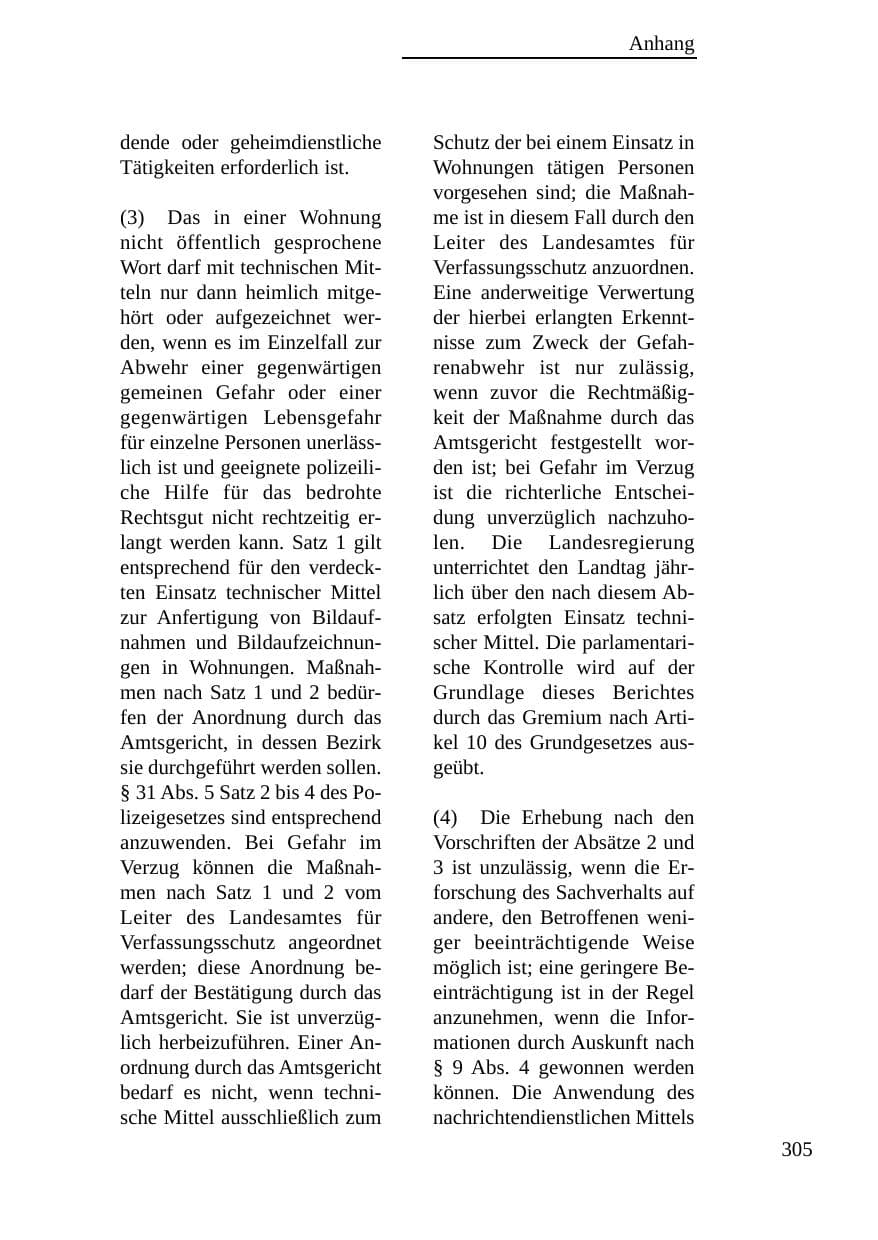 Seite 306 des Verfassungsschutzbericht 2003 Baden-Württemberg