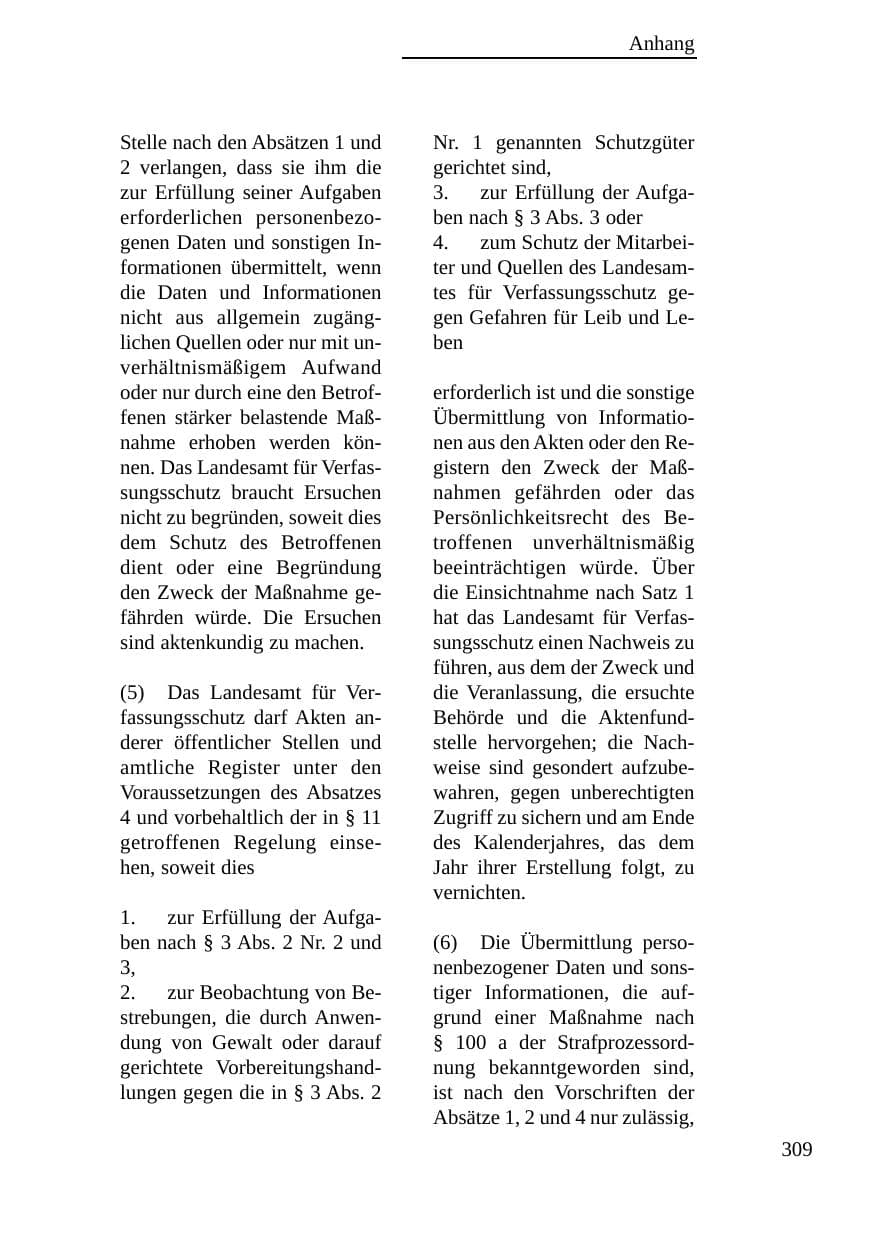 Seite 310 des Verfassungsschutzbericht 2003 Baden-Württemberg