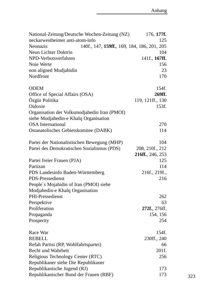 Seite 324 des Verfassungsschutzbericht 2003 Baden-Württemberg