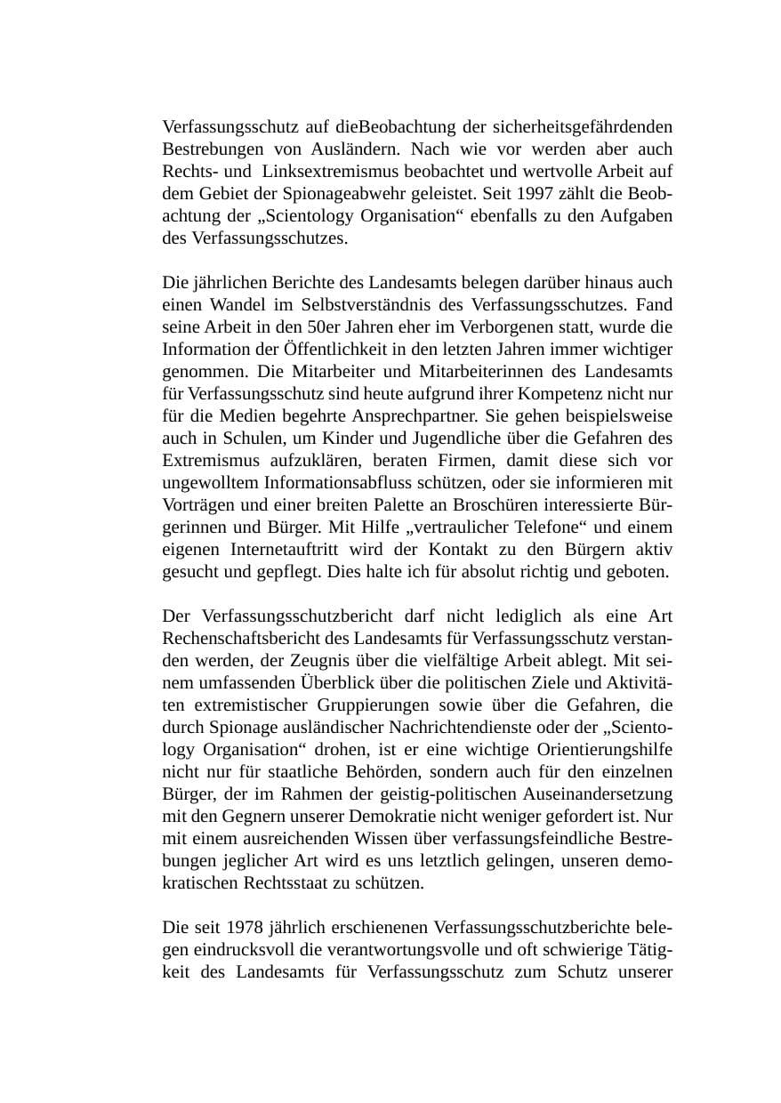 Seite 5 des Verfassungsschutzbericht 2003 Baden-Württemberg