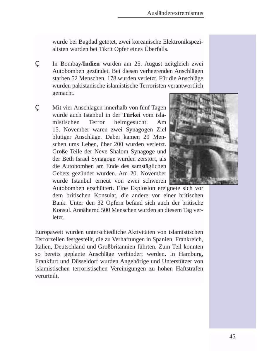 Seite 46 des Verfassungsschutzbericht 2003 Baden-Württemberg