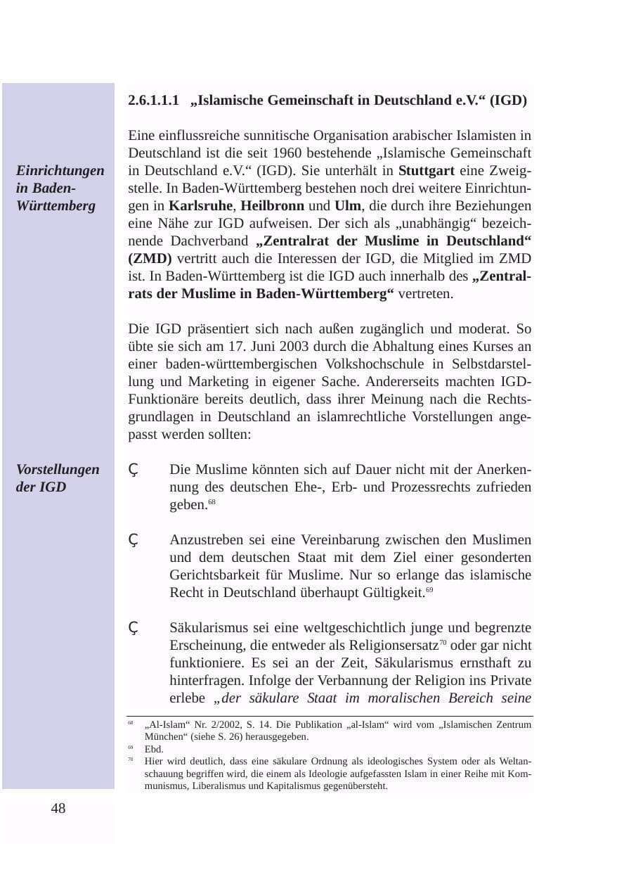 Seite 49 des Verfassungsschutzbericht 2003 Baden-Württemberg