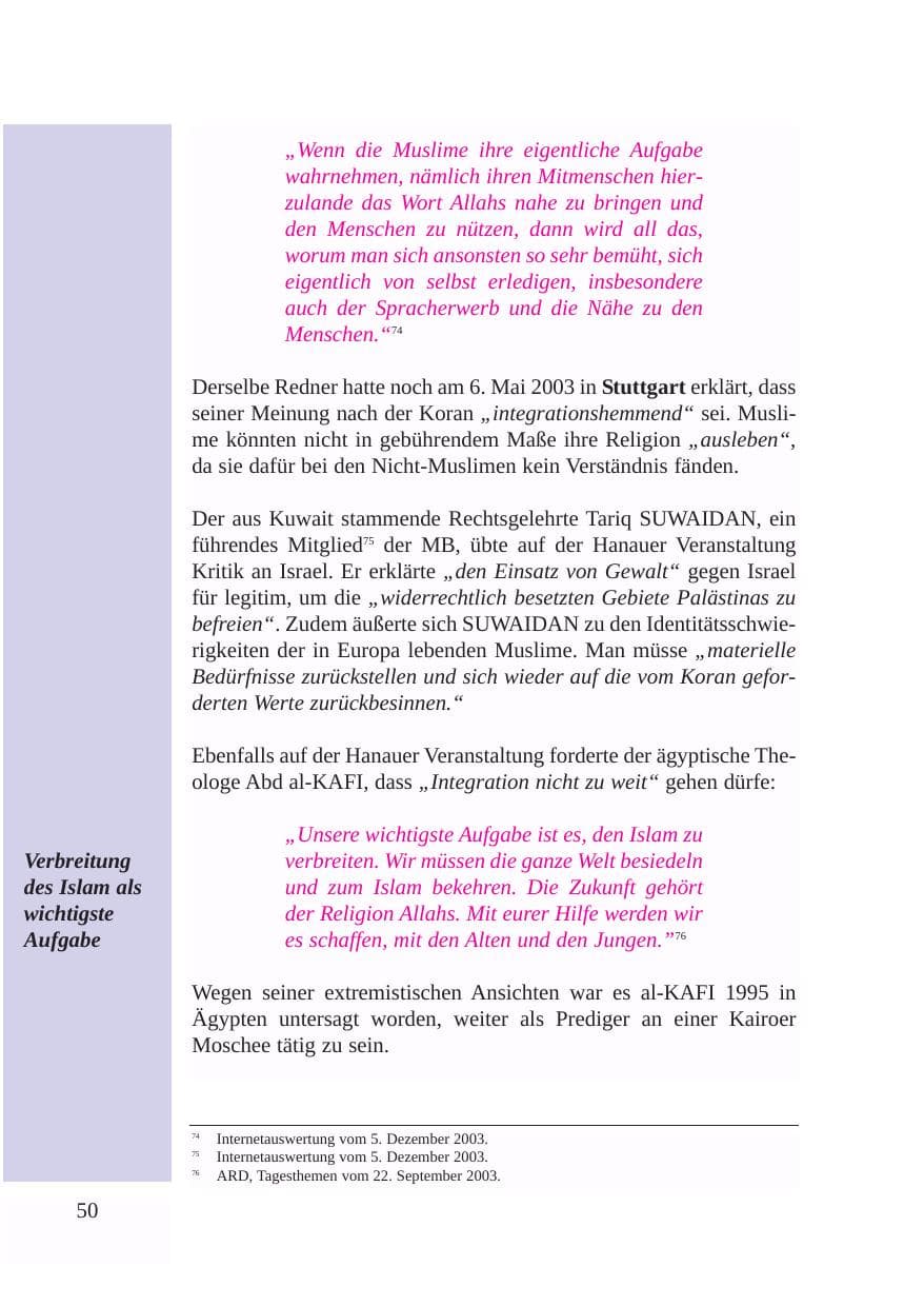 Seite 51 des Verfassungsschutzbericht 2003 Baden-Württemberg