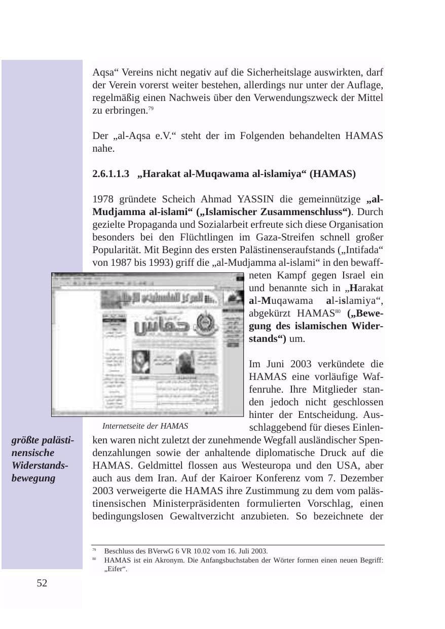 Seite 53 des Verfassungsschutzbericht 2003 Baden-Württemberg