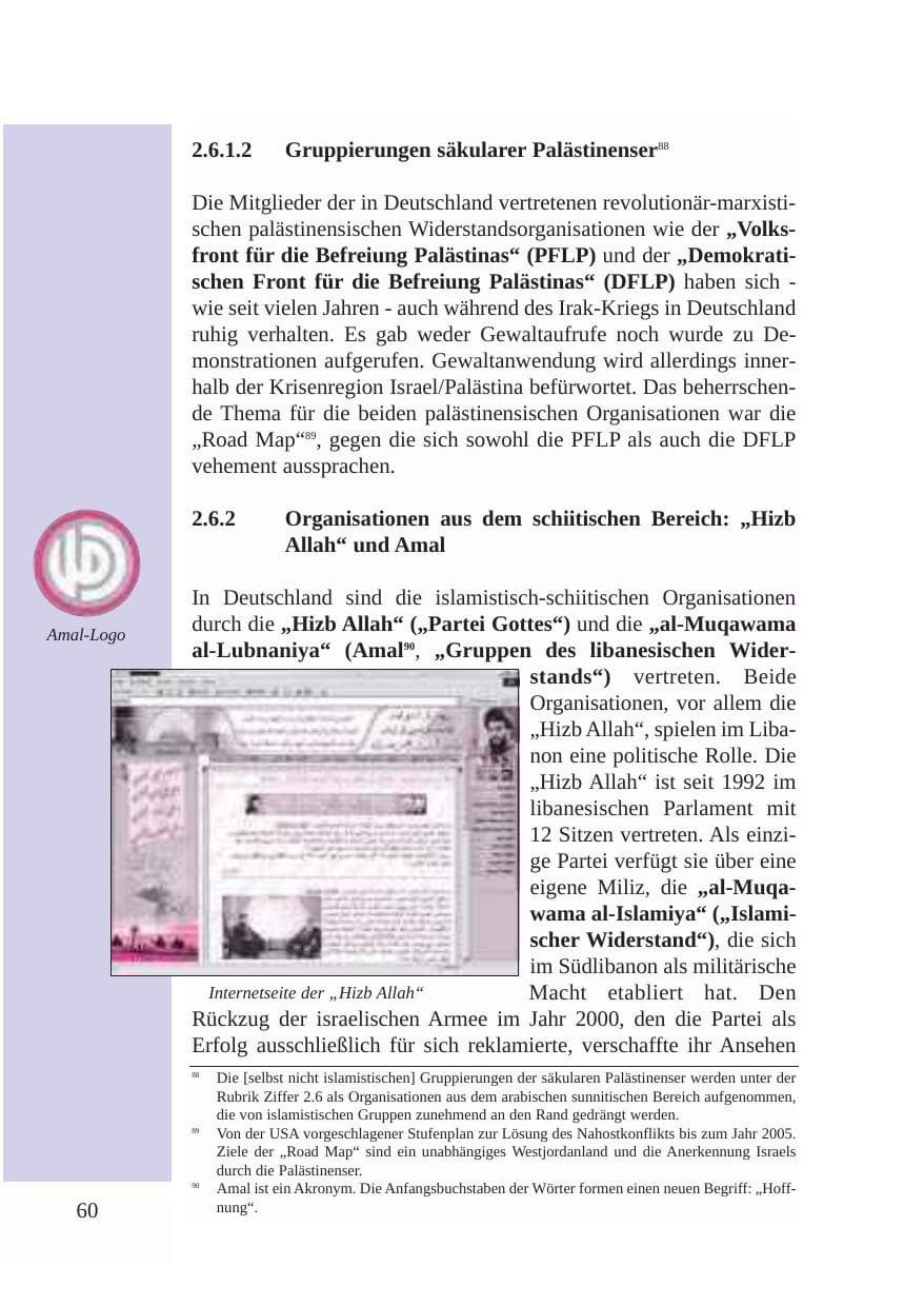 Seite 61 des Verfassungsschutzbericht 2003 Baden-Württemberg