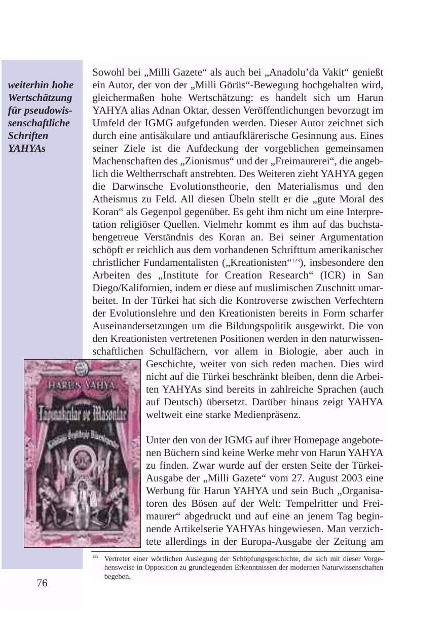 Seite 77 des Verfassungsschutzbericht 2003 Baden-Württemberg