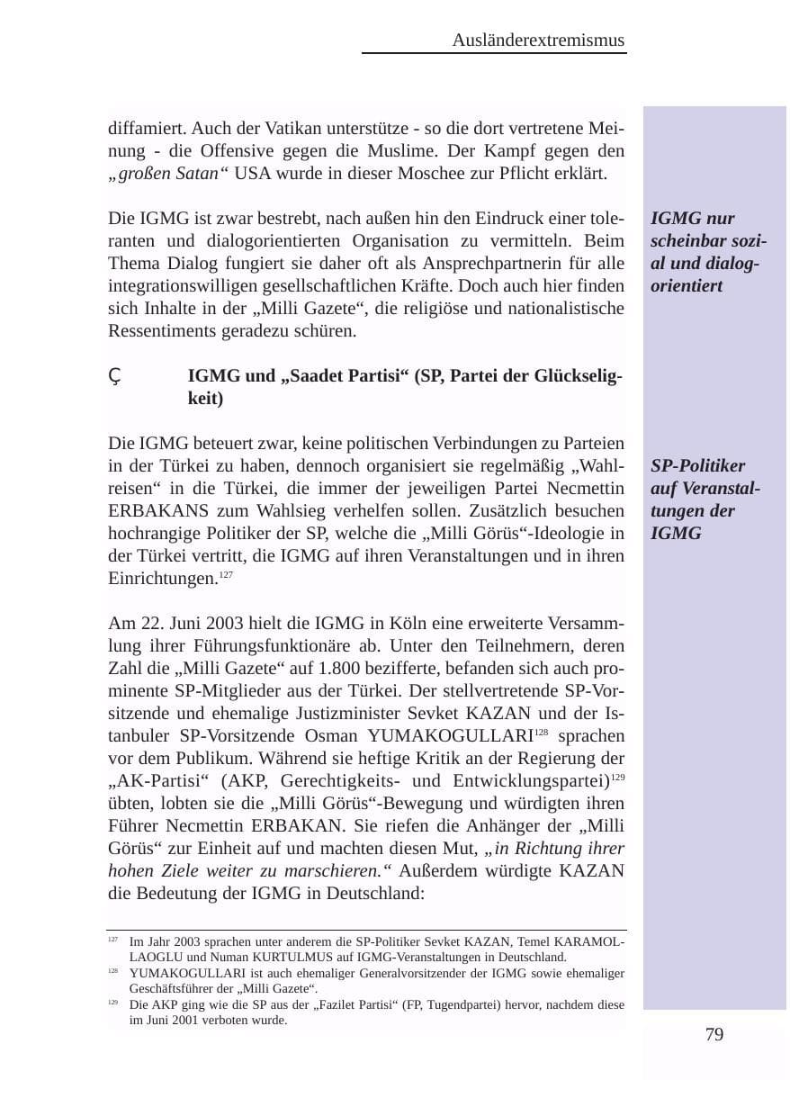 Seite 80 des Verfassungsschutzbericht 2003 Baden-Württemberg
