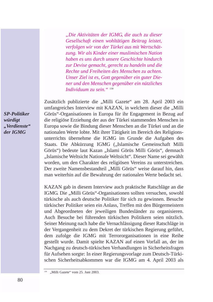 Seite 81 des Verfassungsschutzbericht 2003 Baden-Württemberg