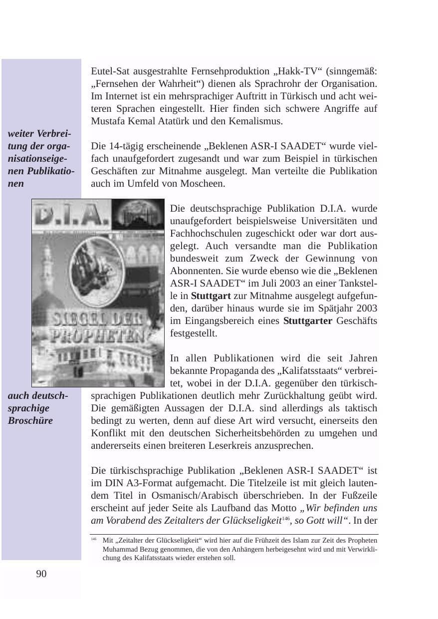 Seite 91 des Verfassungsschutzbericht 2003 Baden-Württemberg