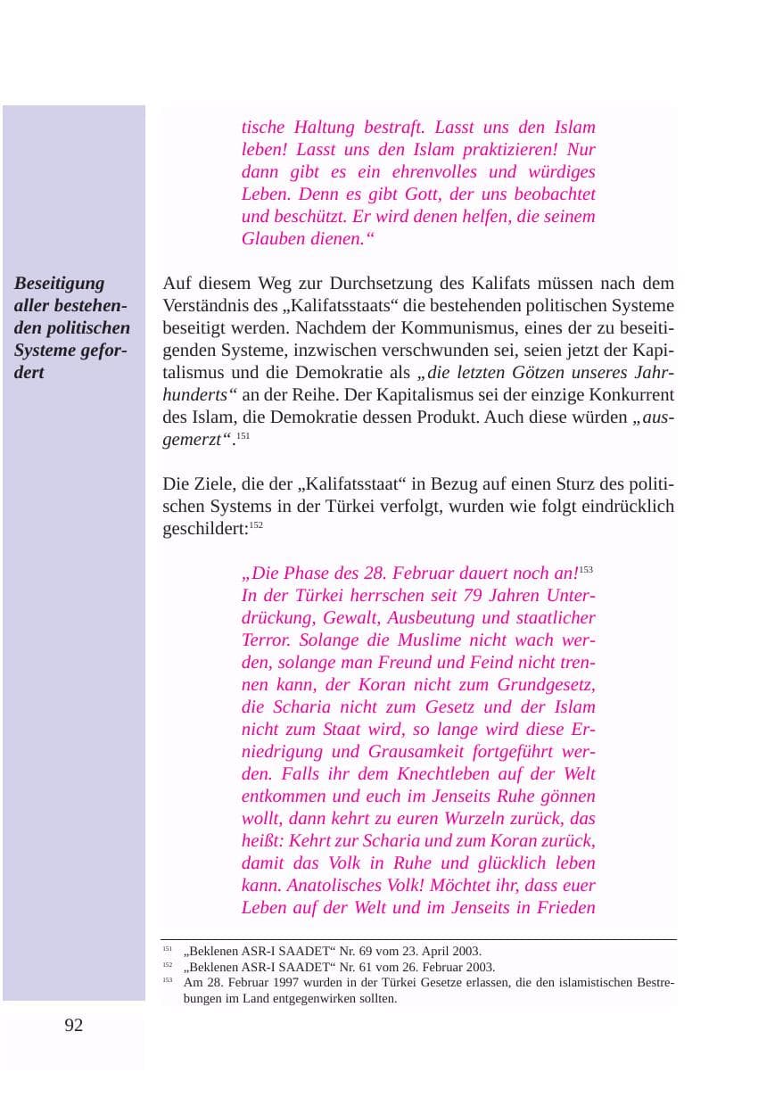 Seite 93 des Verfassungsschutzbericht 2003 Baden-Württemberg