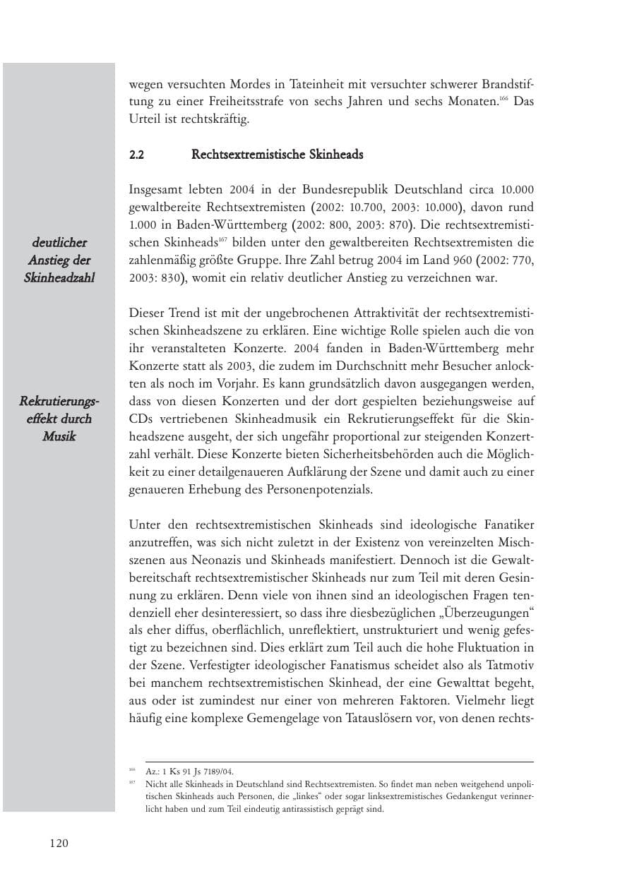 Seite 121 des Verfassungsschutzbericht 2004 Baden-Württemberg