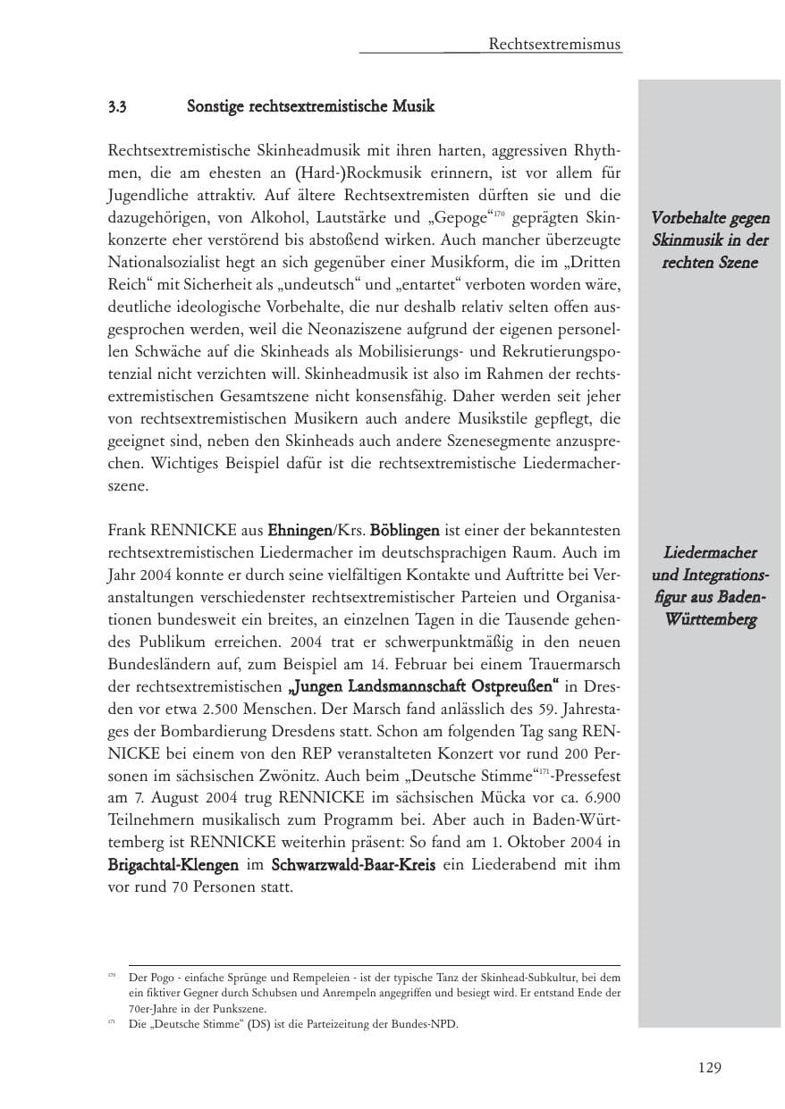 Seite 130 des Verfassungsschutzbericht 2004 Baden-Württemberg