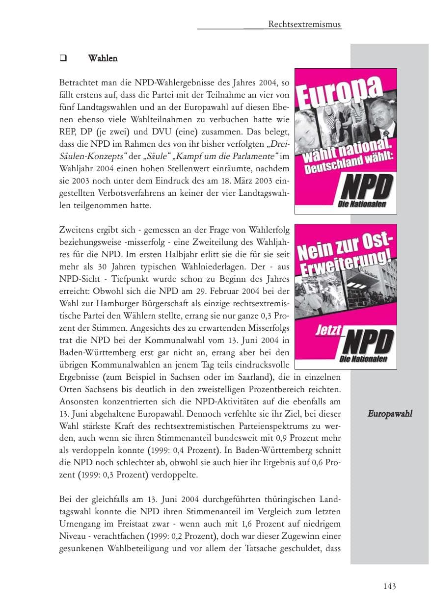 Seite 144 des Verfassungsschutzbericht 2004 Baden-Württemberg