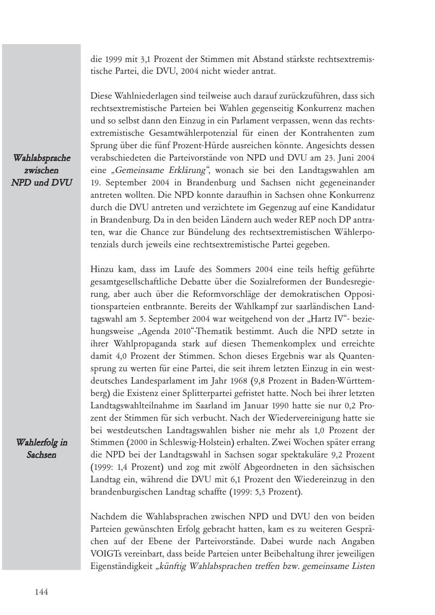 Seite 145 des Verfassungsschutzbericht 2004 Baden-Württemberg