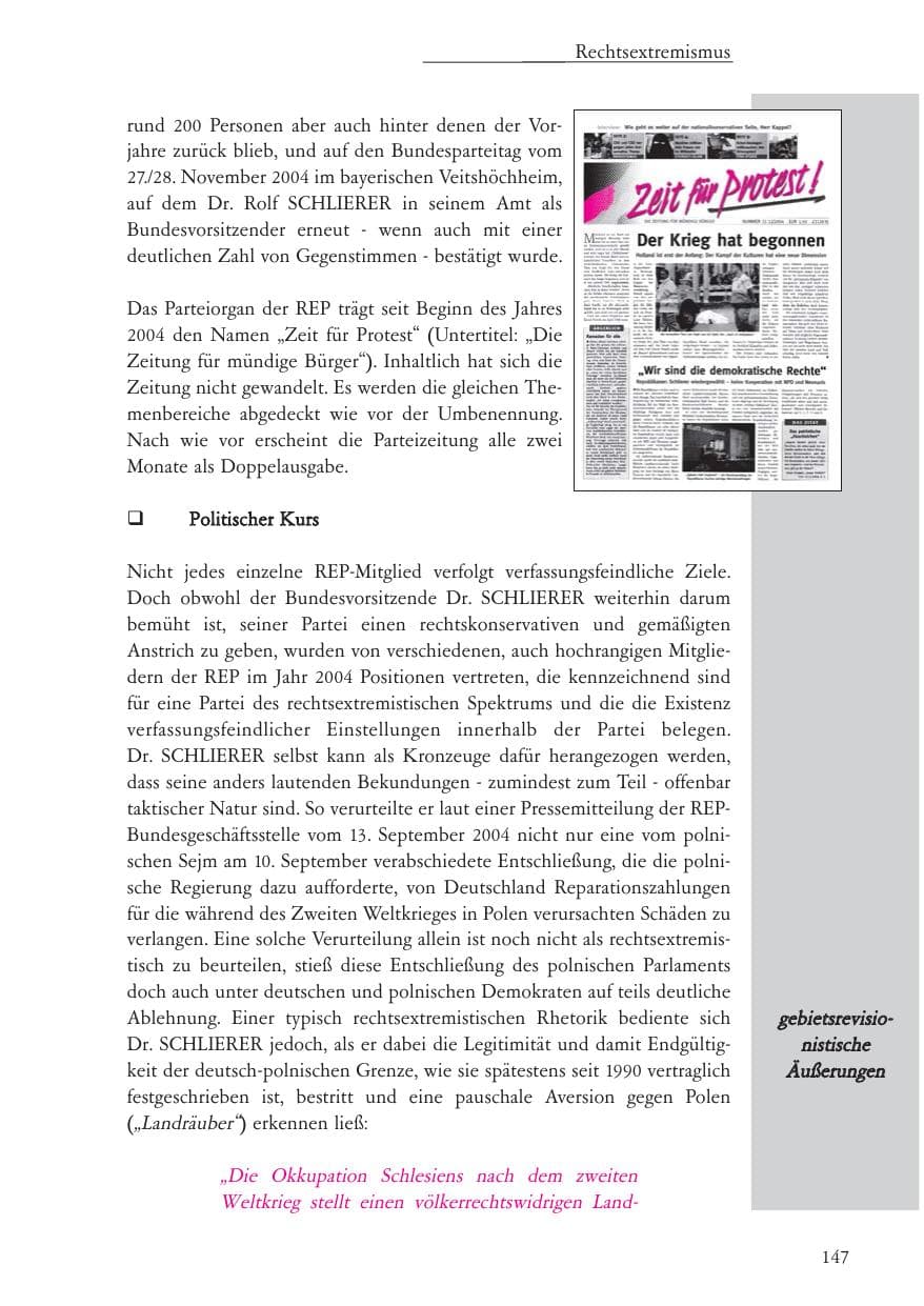 Seite 148 des Verfassungsschutzbericht 2004 Baden-Württemberg