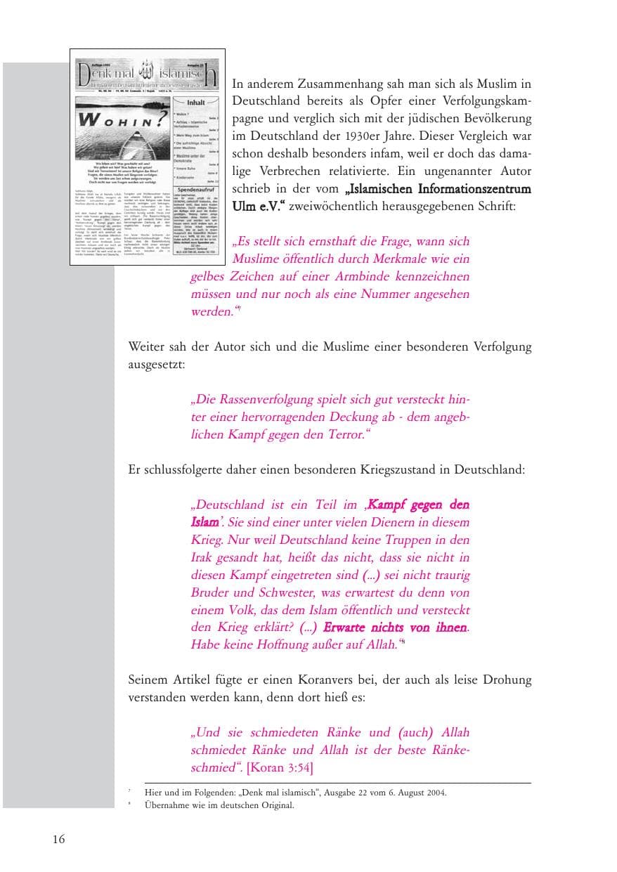 Seite 17 des Verfassungsschutzbericht 2004 Baden-Württemberg