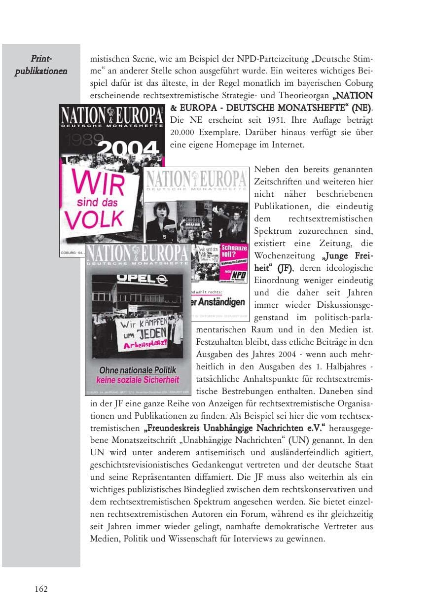 Seite 163 des Verfassungsschutzbericht 2004 Baden-Württemberg